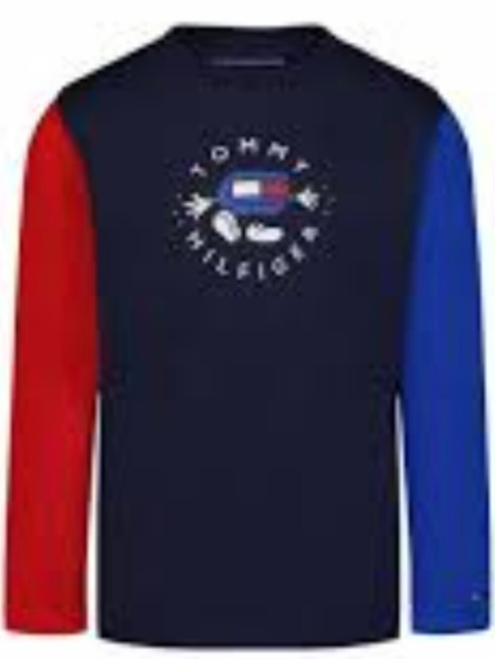Tommy Hilfiger Boys' Color-Block Long-Sleeve Shirt With Cartoon Graphic. NWT
